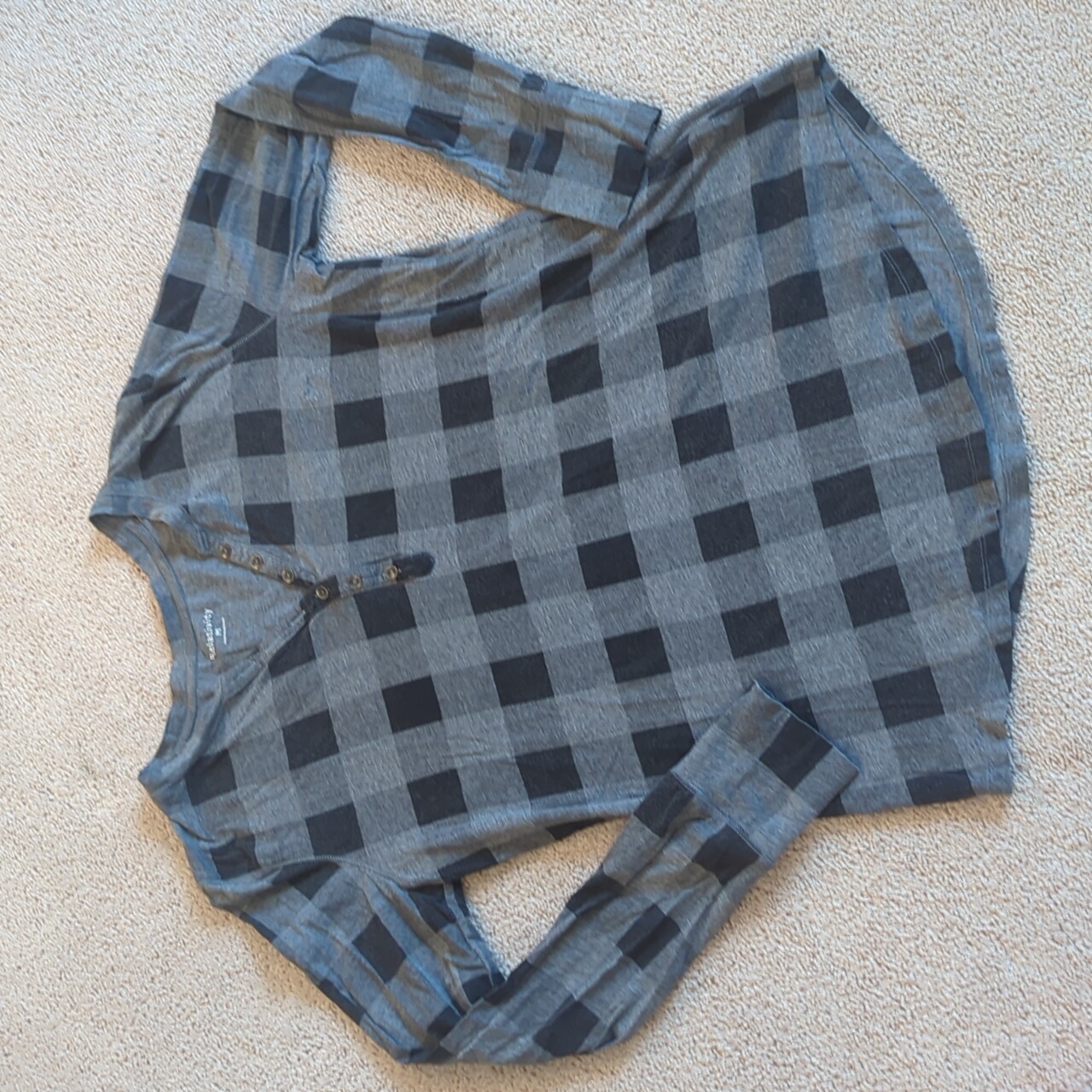 Plaid Button Top
